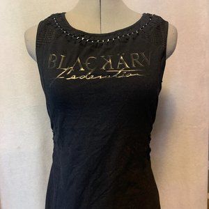 Karv Brand - Black sleeveless top with black print - Size M